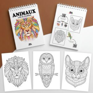 كتاب تلوين بتصاميم حيوانات ماندالا