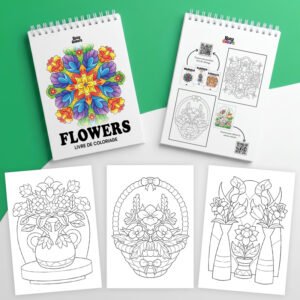 كتاب تلوين بتصاميم زهور جميلة